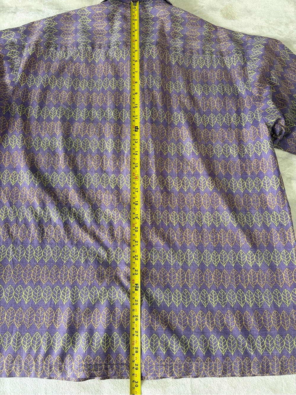 Tori Richard Honolulu Purple Leaf Print Cotton Lawn Shirt Men’s L - Picture 9 of 12